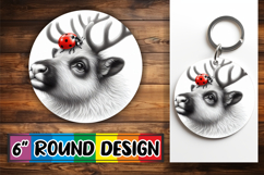 Unique Sublimation Round Ornaments PNG, Cute Animals Product Image 1