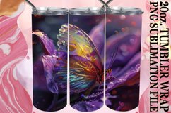 Glittery Butterfly Tumbler Wrap Art Design 20oz Product Image 1