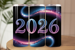 Festive Happy New Year Tumbler Wrap 2026: 20oz Skinny Tumble Product Image 1