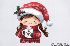 Cute Watercolor Christmas Farm Clipart PNG Product Image 1