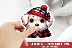 Christmas Dog Sticker| Christmas Sticker PNG Design Product Image 1