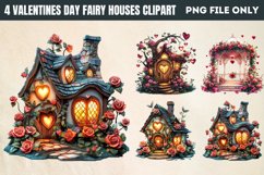 Valentines Day Fairy Houses Clipart PNG Product Image 1