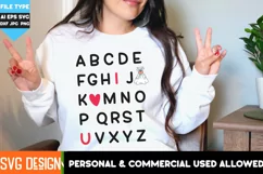 ABCd I Love U Alphabet SVG Valentine's Day SVG Cut File Product Image 3