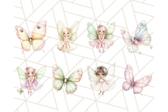 Whimsical Fairies and Butterflies PNG, Pastel Fantasy Art Product Image 2