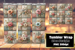 Custom 20oz Tumbler Wrap Download , Patchwork Product Image 1
