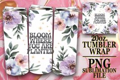 Happy beginnings 20oz tumbler wrap, Flower Quote Product Image 1