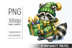 Watercolor Christmas Animals Clipart PNG Bundle, 37Designs Product Image 3