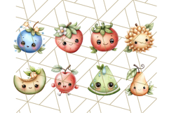 Fruit Doodles Clipart, Cute Cartoon Fruit PNG, Kawaii Food Product Image 4