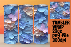 Amazing 20oz Tumbler Wrap Download , 3D Flower Product Image 1