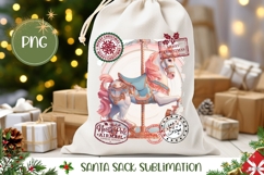 Cartoon Christmas Horse Santa Sack, Christmas Gift Bag Product Image 1