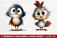 Whimsical Farm Animal Clipart | Cute Farm Animals PNG Set Product Image 1