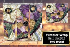Sparkly Flower Mosaic Tumbler Wrap Art 20oz Product Image 1