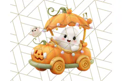 Creepy Carnival Halloween Clipart PNG with Hayride Art Product Image 4