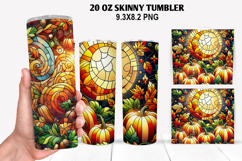 Pumpkins Skinny Tumbler 20oz Wrap Design, Halloween Tumbler Product Image 1