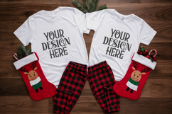 Christmas Family Matching Flat Lay T-Shirt Mockups Product Image 1