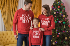 Christmas Family Matching T-Shirt Mockups | Holiday Group Product Image 1