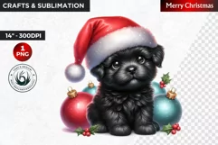 Christmas Clipart, Puppy clipart, Santa Dog, winter clipart Product Image 1