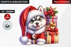 Christmas Clipart, Puppy clipart, Santa Dog, winter clipart Product Image 1