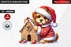 Christmas Clipart, Puppy clipart, Santa Dog, winter clipart Product Image 1