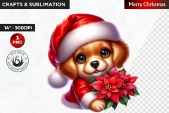 Christmas Puppy clipart, Dog clipart, winter clipart Product Image 1