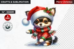 Christmas Puppy clipart, Dog clipart, winter clipart Product Image 1