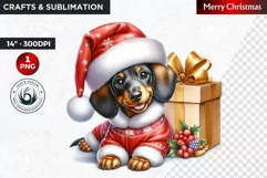 Christmas Clipart, Puppy clipart, Santa Dog, winter clipart Product Image 1