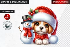 Christmas Puppy clipart, Dog clipart, winter clipart Product Image 1