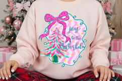 Joy To The World Png, Brushtroke Pink Christmas Png Product Image 2