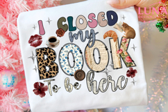I Closed My Book To Be Here Png, Boho Floral Book Png Product Image 1