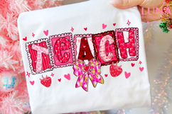 Teach Valentine Png, One Loved Teacher Png, Valentine's Day Product Image 5