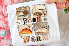 Boho Wildflower Bookworm Png, Bookish Png, Cottagecore Book Product Image 5
