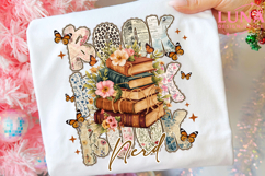 Colorful Boho Floral Bookworm Png, Bookish Png Product Image 5