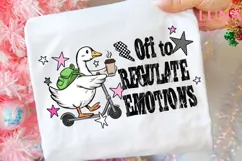 Off to Regulate Emotions PNG, Funny Goose Scooter Design Product Image 4
