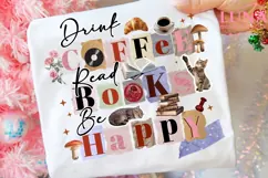 Drink Coffee Read Books Be Happy PNG Product Image 1