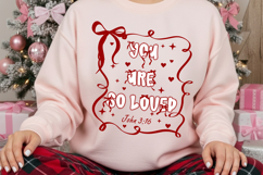 Coquette Bow You Are So Loved PNG, Jesus Valentine Png Product Image 1