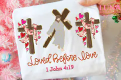 Loved Before Love Valentines Day PNG Glitter Jesus Valentine Product Image 4