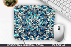 Snowflakes Mouse Pad Sublimation, Christmas Mouse Pad PNG Product Image 1