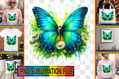Cheerful PNG Art for TSHIRTS, Butterfly Product Image 1