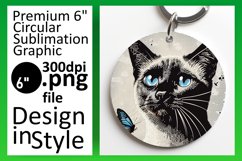 Cute Cat Sublimation: Round &amp; Keychain Fun Product Image 1
