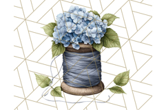 Floral Sewing Clipart PNG Vintage Sewing Elements Needlework Product Image 4