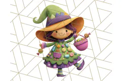 Colorful Halloween Clipart PNG, Cute Kids & Candy Clip Art Product Image 4
