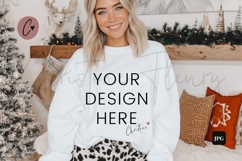 White Christmas Sweatshirt Mockup Product Image 1
