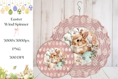 Pink Wind Spinner Template, Easter Bunny Wind Spinner PNG Product Image 1