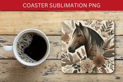 square coaster - floral horse Product Image 1