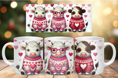 Valentine Mug Wrap Sublimation - three cows Product Image 1