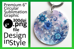 Creative Circle PNG Keychain Design , Watercolor Patter Product Image 1