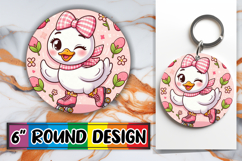 Bright Ornaments Round Sublimation, Cute Goose Product Image 1