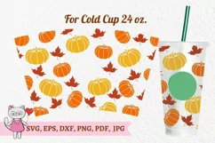 Pumpkin Spice Life svg for Full Wrap Venti Cold Cup 24 oz Product Image 2