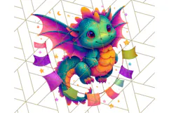 Cute Fantasy Dragon Clipart PNG, Bold Baby Dragon Clip Art Product Image 4