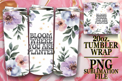 Vibrant spirit 20oz tumbler wrap, Flower Quote Product Image 1